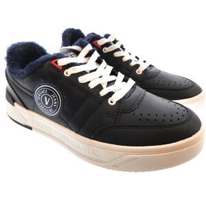 Versace Jeans Couture Black Fuzzy Lined Sneakers-